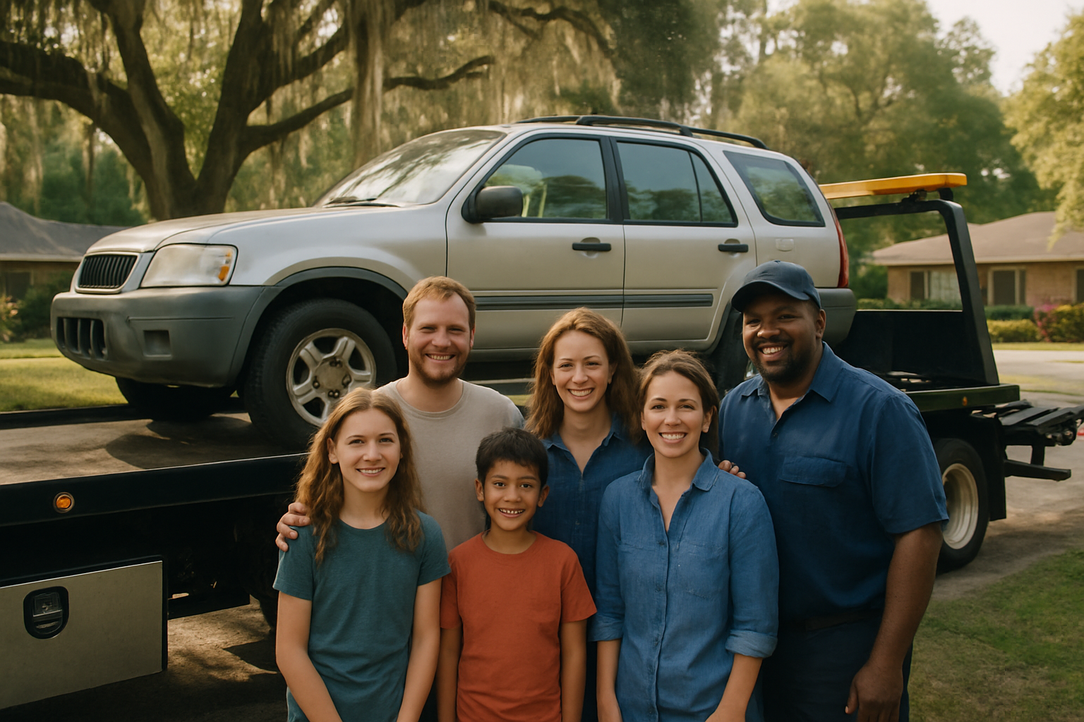 Vehicle donation moment in Gainesville